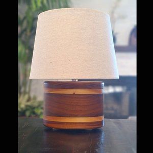 Handcrafted Modern Walnut Wood Table Lamp